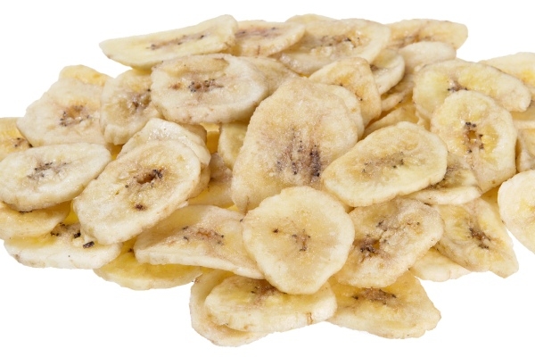 Gedroogde bananen zijn een heerlijke, verantwoorde snack.